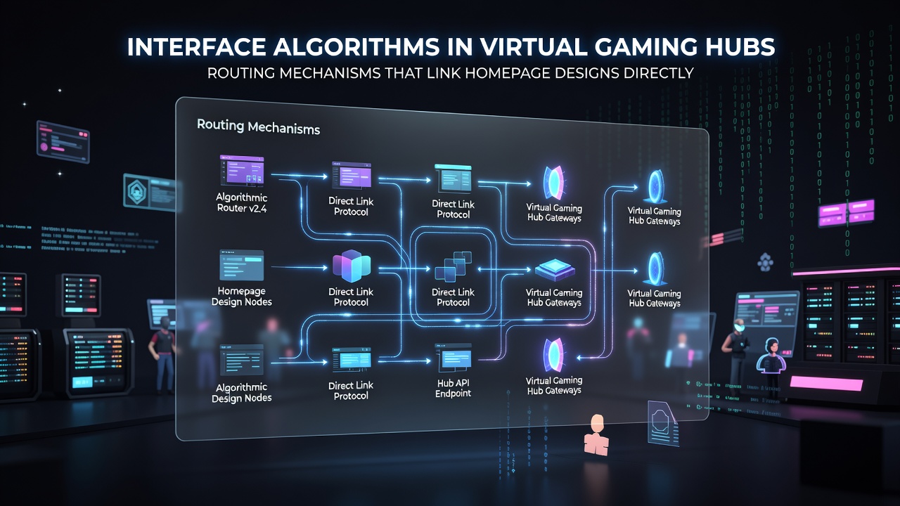 Screenshot of a virtual gaming hub homepage with highlighted routing paths to card game trial sections