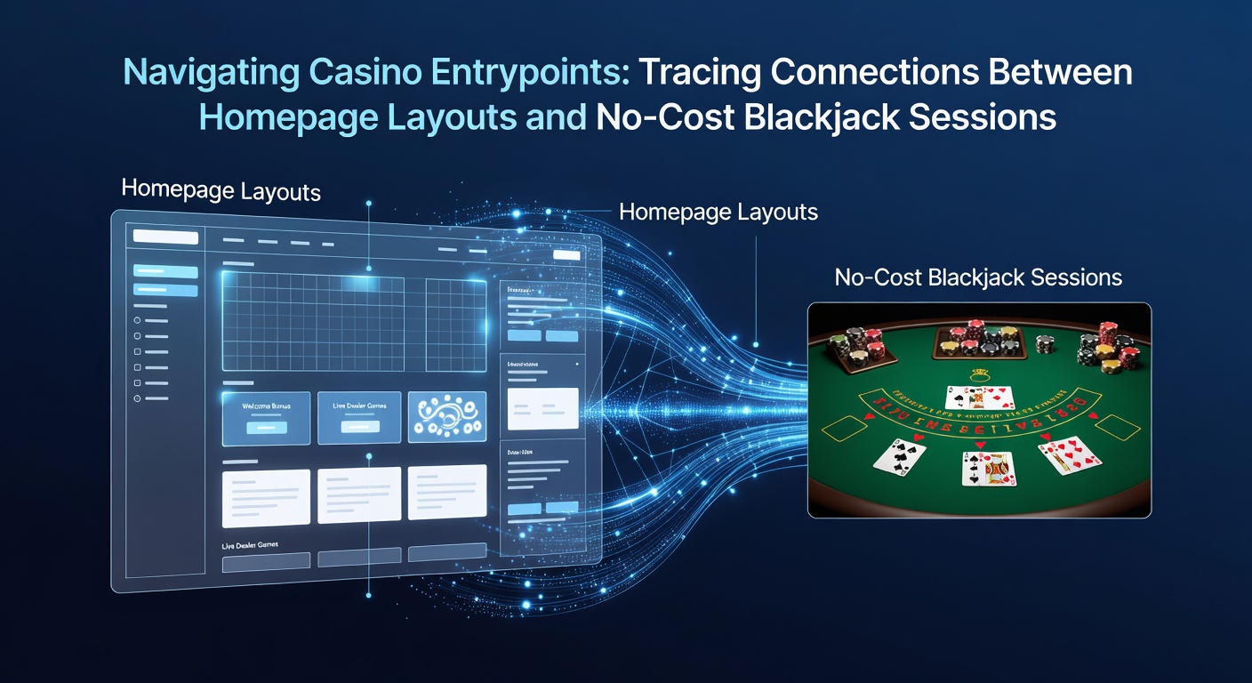 Casino website homepage layout showing navigation elements that direct users toward demo blackjack options