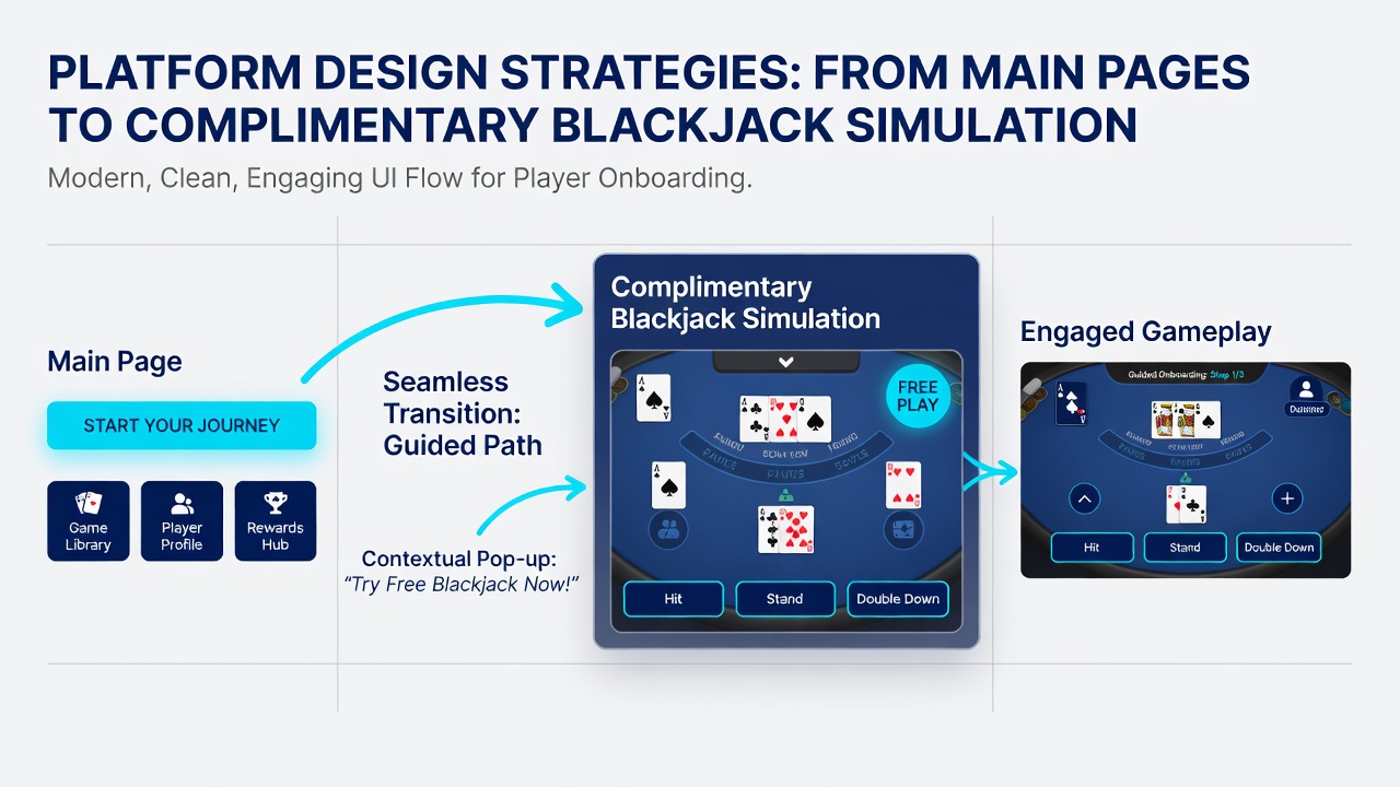 Detailed view of algorithmic routing dashboard used in casino platforms to guide users from main pages to free blackjack simulations