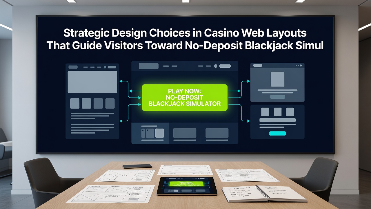 Mobile responsive casino interface highlighting blackjack demo buttons and layout flow