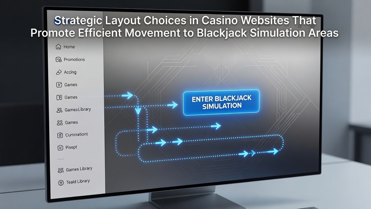 Casino website homepage layout showing navigation elements directing toward simulation game sections